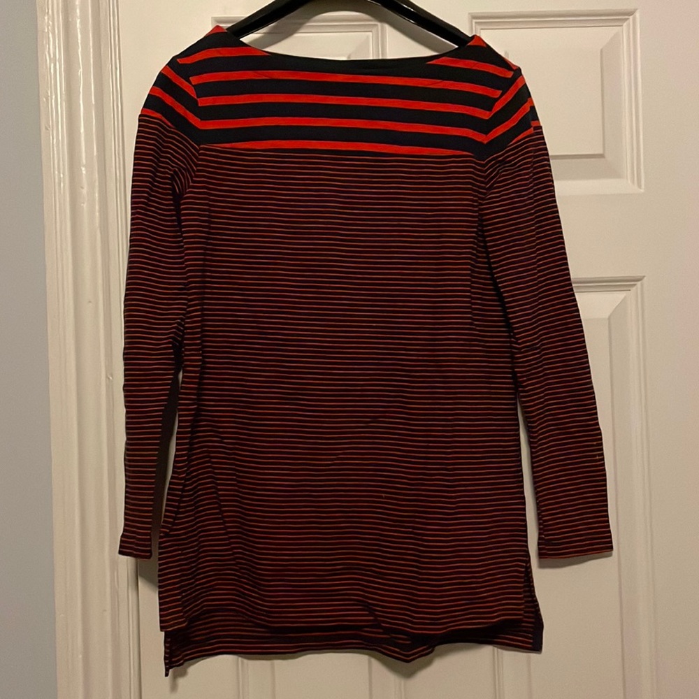 Navy and red Gap striped maternity shirt size XS